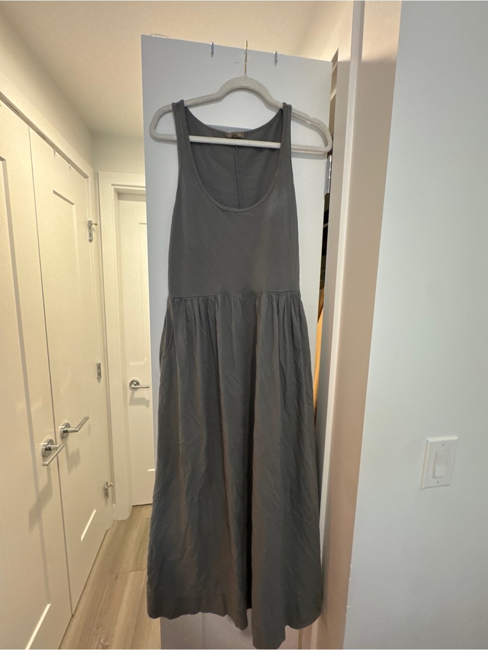 Lilla P Gray Sleeveless Maxi Dress
